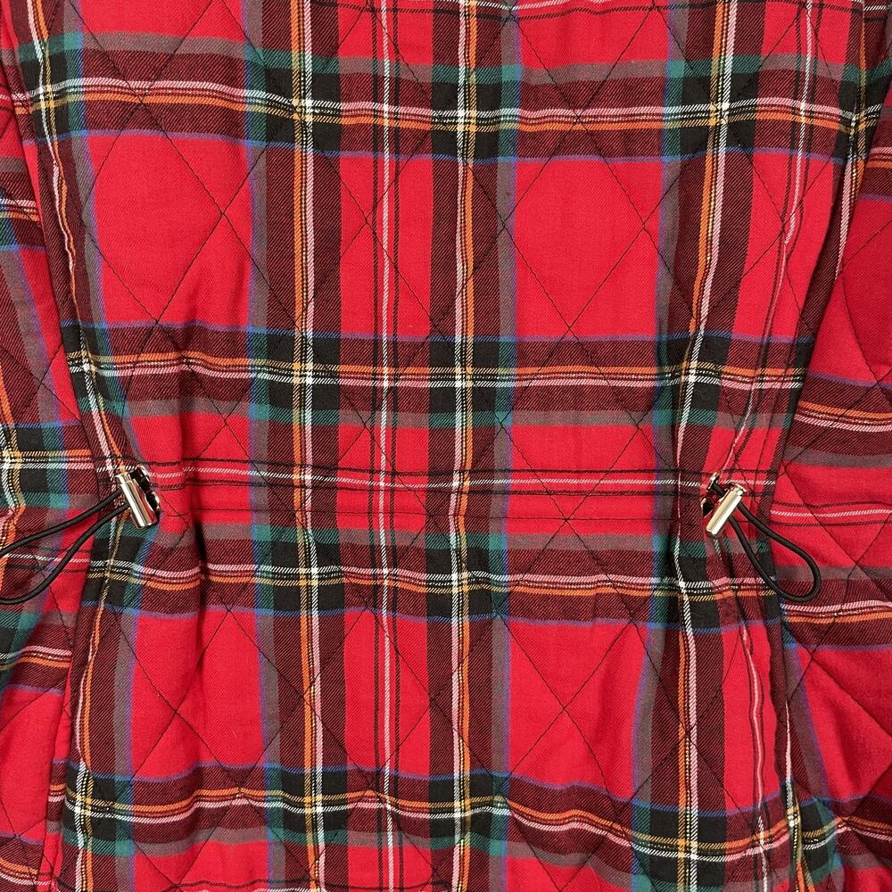 Croft & Barrow Vest Womens S Red Plaid Quilted Padded Insulated Collared - Picture 3 of 9